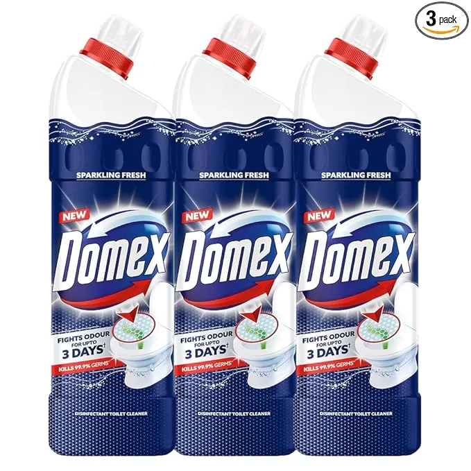 Domex Disinfectant Expert Toilet Cleaner, 1 ltr, Removes Tough Stains and Odour, Provides Long Lasting Freshness And Hygiene (Pack of 3)