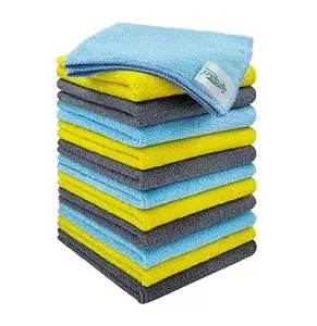 Click to see full view   VIDEO     2+ SOFTSPUN Microfiber Cleaning Cloths, 12pcs 30x30cms 220 GSM Multi-Colour! Highly Absorbent Lint and Streak Free Multi -Purpose Wash Cloth for Kitchen Window Stainless Steel Silverware.