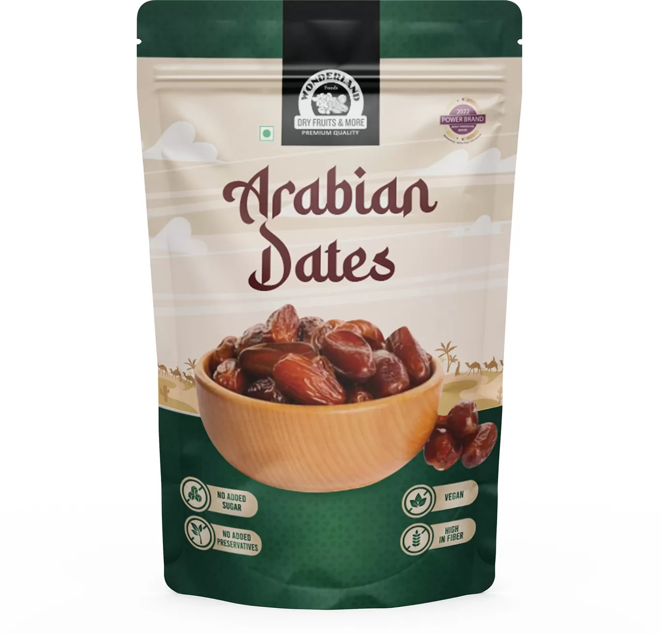 WONDERLAND Foods Premium Arabian Dates 250g | Soft And Chewy Texture Khajur | Khajoor Dates (1 x 250 g)