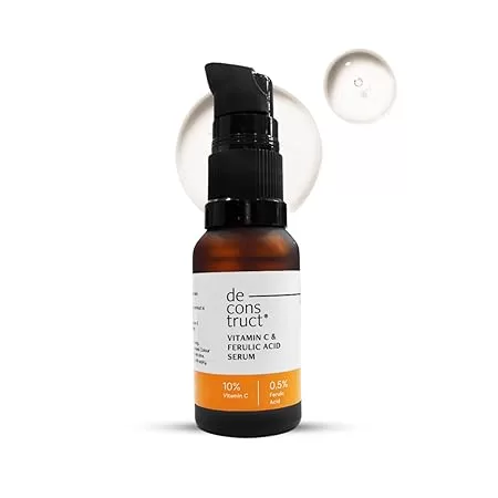 Deconstruct 10% Vitamin C Serum for Oily Skin| Clinically Tested to be Non-Irritating| Beginner-Friendly| Brightens Dull Skin, Evens Tone| No Purging| With 0.5% Ferulic Acid| For Men and Women| 20ml
