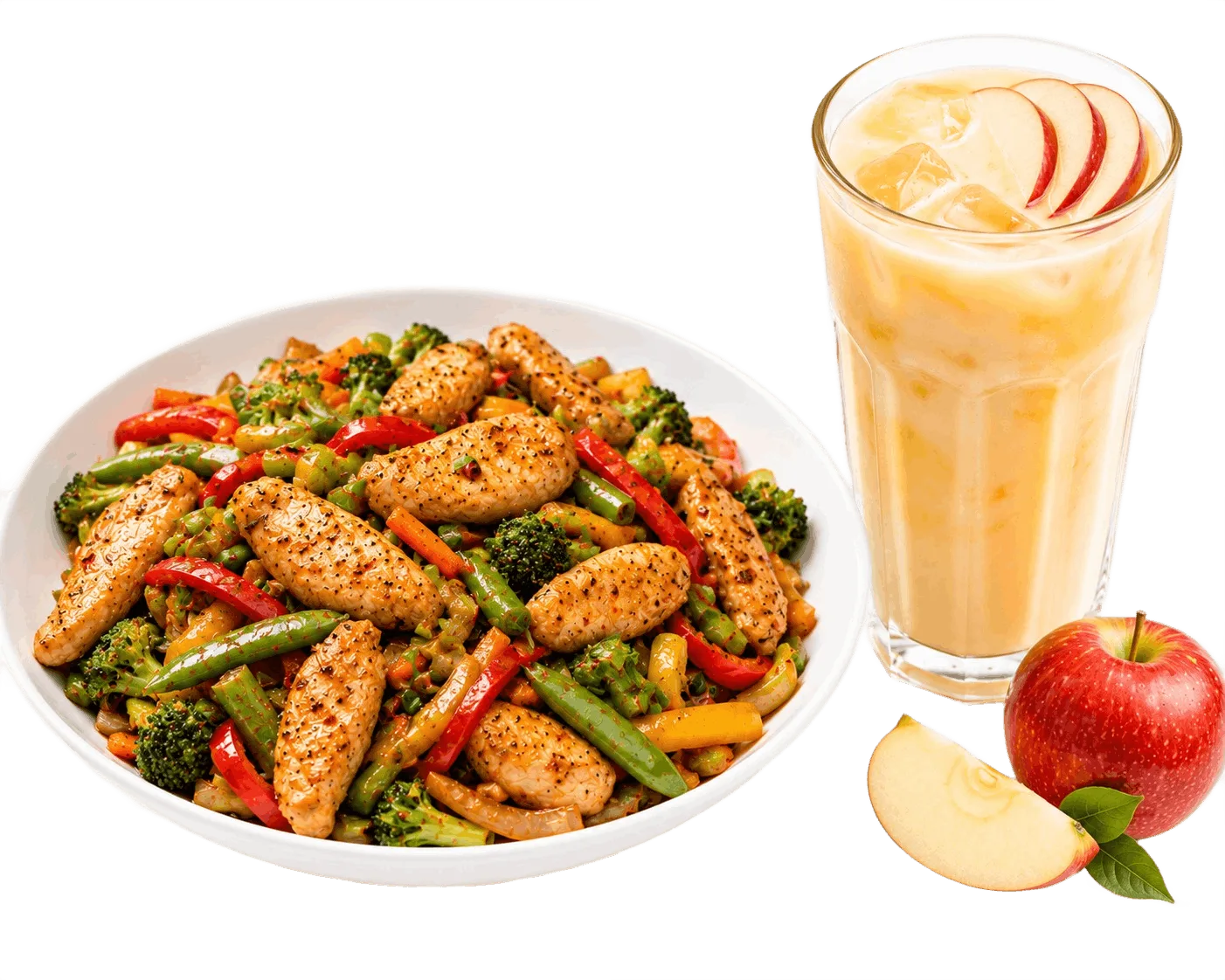 Stir fry chicken with Apple Juice