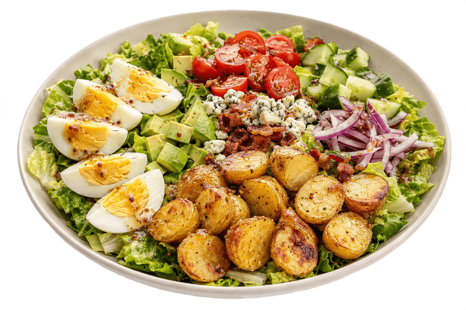 Egg and potato cobb salad