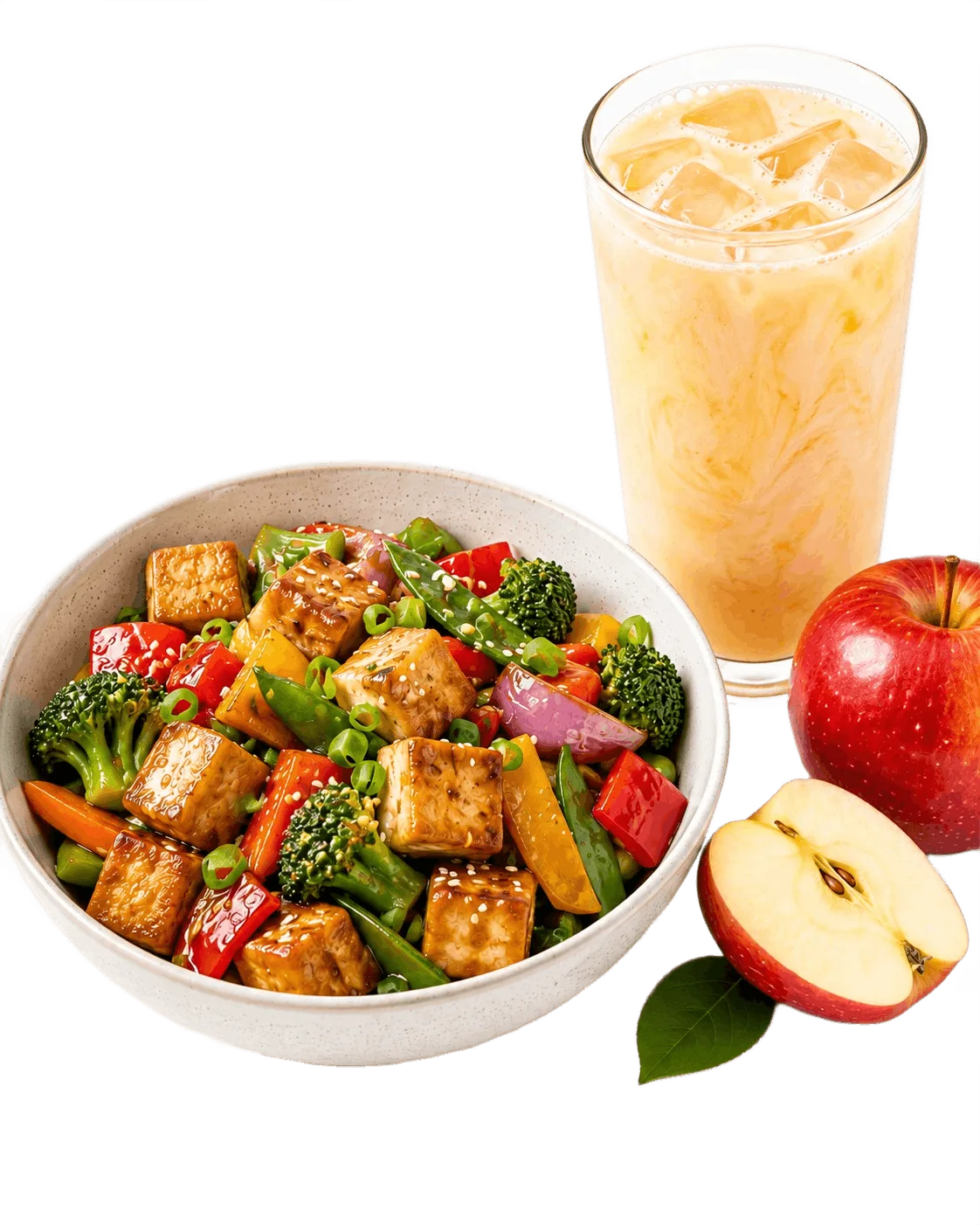 Stir fry Tofu with Apple Juice