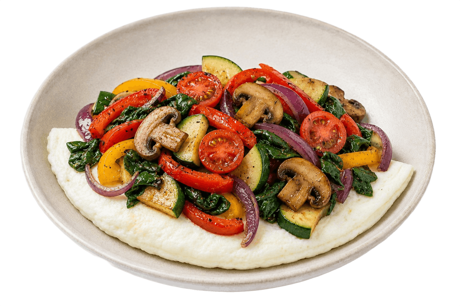 Egg white with sauteed veggies